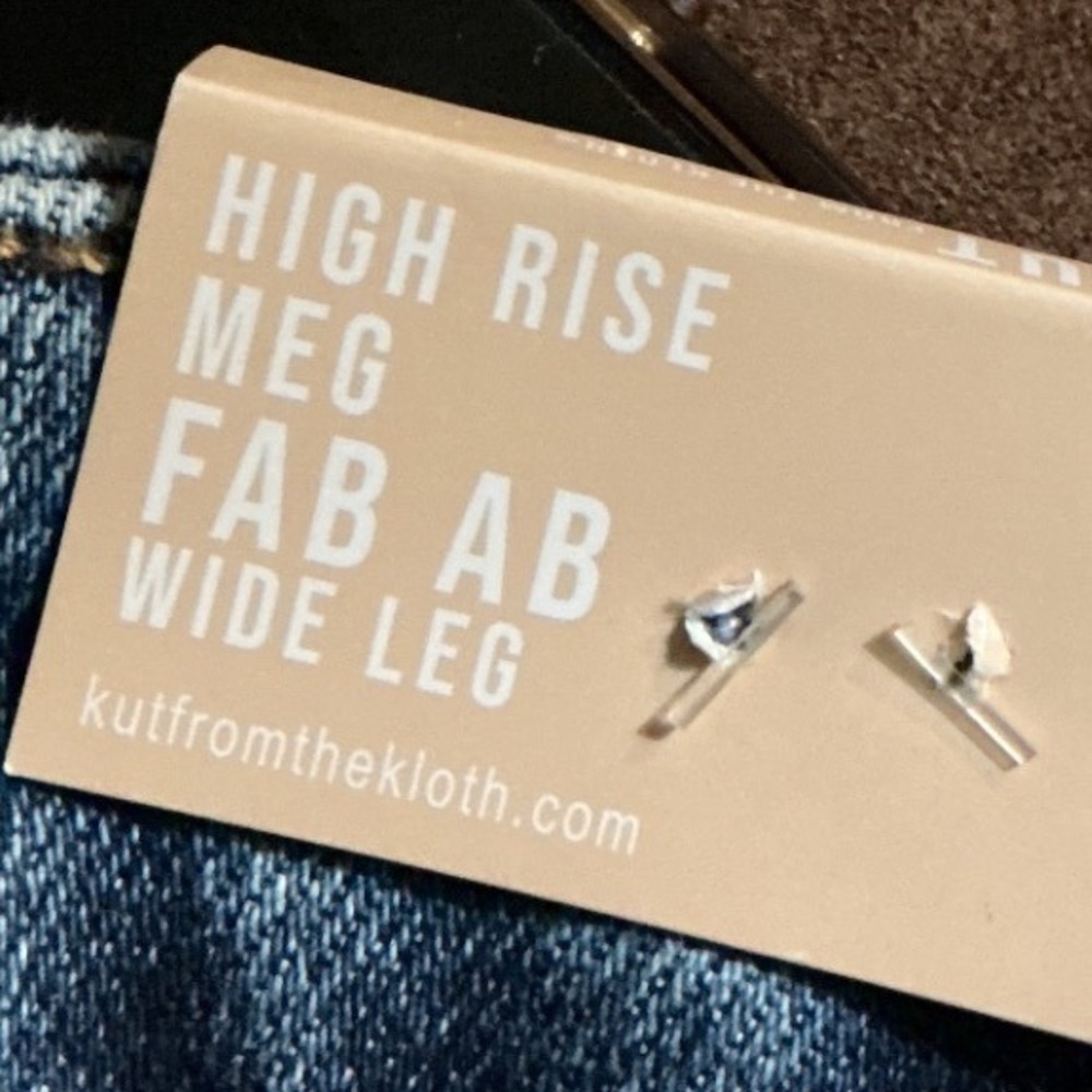 Kut From The Kloth High Rise Fab Ab Meg Wide Leg Medium Wash Jeans 00 New W Tags - Picture 5 of 8
